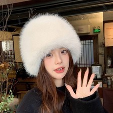 Women  s Faux Fur Winter Hat, Warm Ski Cap with Ear Flaps  Windproof Style