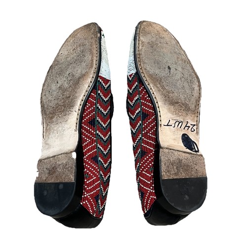 Donald J Pliner Beaded Slip On Loafers Dog Flats Size 9.5 Italy Art To Wear - Picture 10 of 10