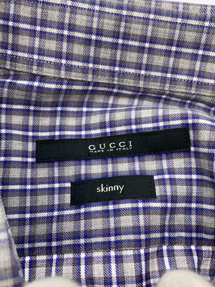 GUCCI Long Sleeve Shirt Cotton BLU Check 307635Z3699 thumbnail 3