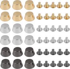 , 30 Pack Screw Back Rivets Metal Flat Head Stud Purse Feet Spike Handbag Nail B