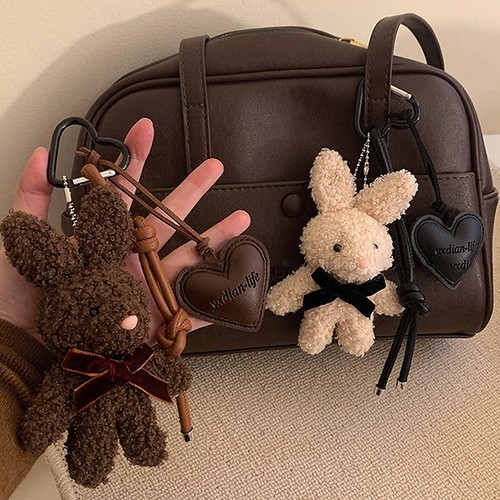 Kawaii Plush Rabbit Keychain Y2K Cute Bunny Stuffed Keyring Backpack ...