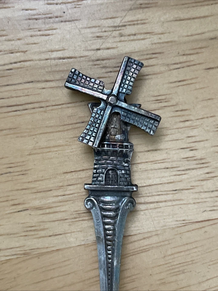 批量 5 纯银? 纪念品勺子标志檀香山荷兰-美国线风车 — 第 3/4 张图片