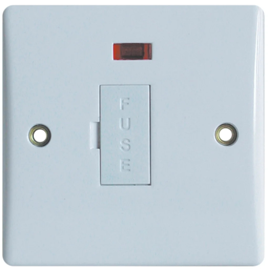 Fused Spur White 13A Unswitched Neon Dencon Accessories 3465