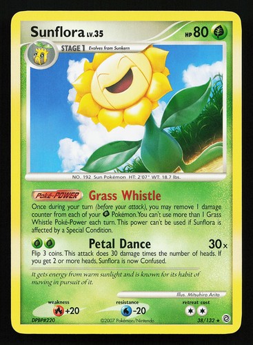 Sunflora 38/132 Rare Secret Wonders Pokémon Card