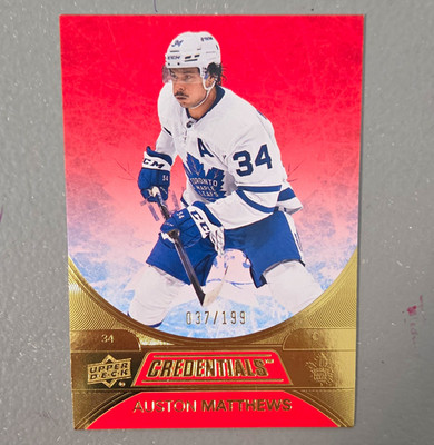 Upper Deck 2021-22 Credentials Red #5 Auston Matthews Maple Leafs /199
