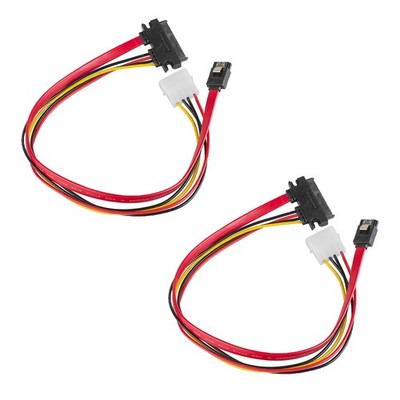 2PC SATA Data Power Combo Cable Desktop HDD Hard Drive Rom Internal Wire Adapter