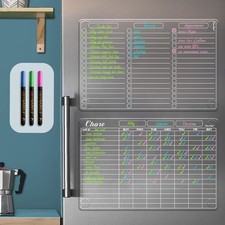 Clear Non-Magnetic Dry Erase List Board and Chore Chart - 13"x8.5" to-do List...