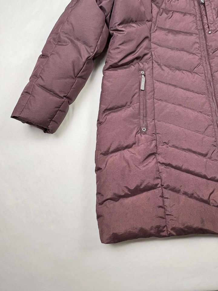 Eddie Bauer Coat Womens 2XL Purple Down Puffer Long 2-Way Zip Pockets Winter - Image 4 of 4
