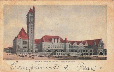 Vintage 1904 St. Louis MO Union Station Largest in World Postcard