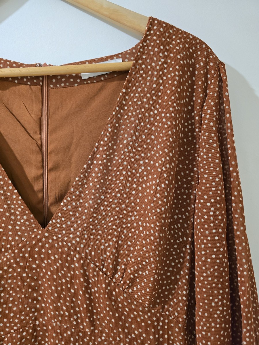 dissh brown polka dot dress Pre-loved Charlie Brown Print Dress – GrandDays