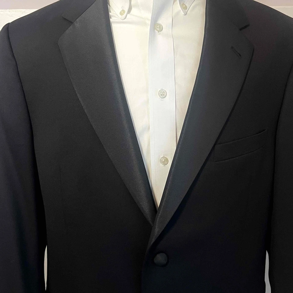 Joseph Abboud Black Size 43R Two-Button Front Tuxedo Jacket - Image 3 of 4