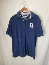 Tommy Hilfiger Men's XL Custom Fit Polo Shirt Blue Short Sleeve Collared Logo