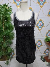 DOLCE & GABBANA black sequin sleeveless mini dress SIZE small