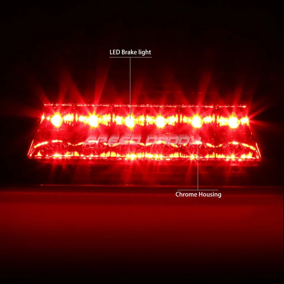PARA 02-07 JEEP LIBERTY LED TERCERA LUZ DE FRENO TRASERA PARADA LÁMPARA DE ESTACIONAMIENTO CROMADA Foto 2 de 4