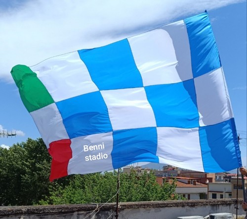 BANDIERA NAPOLI 320x210CM-CUCITA-NO STAMPA+OMAGGIO- BANDIERONE SCUDETTO Tricolor - Photo 2/7