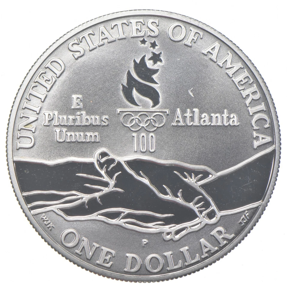 1995-P Proof Olympic Gymnastics Commemorative Silver Dollar $1 *0580 - Image 2 of 3