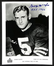 George McAfee Official Pro Football HOF Auto/Signed 8x10 Photo JSA BA201953