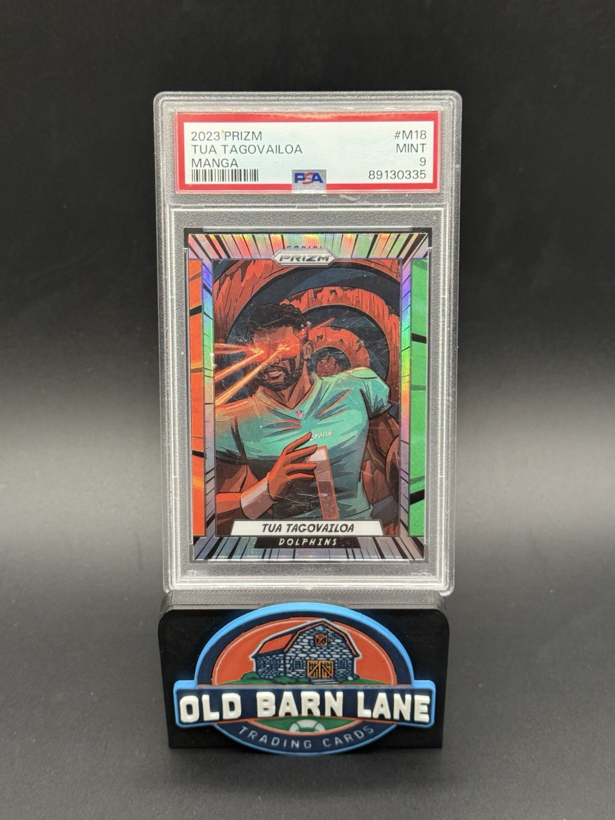 2023 Prizm Tua Tagovailoa Manga #M18 Miami Dolphins Case Hit PSA 9