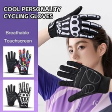 Men's Women's Full Finger Gloves Skeleton Breathable Sports Bicycle MTB Gloves