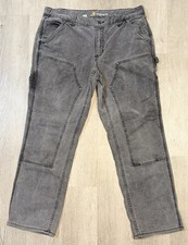 Carhartt Original Fit Double Knee Carpenter Work Pants Black Wash Women 14 Short