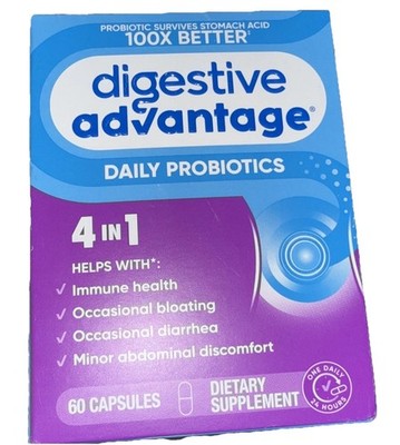 Digestive Advantage, Daily Probiotics, 60 Capsules Dietary Exp 2027-2028 NEW!