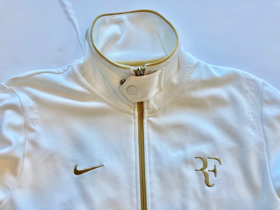 Nike Federer Victory RF Tennis Track Jacket US Open 2010 M White 381366-100 Rare - Image 2 of 4