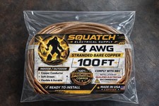 Bare Copper Ground Wire,4 AWG,100ft Stranded Soft Drawn,SOUTHWIRE, PM-any length