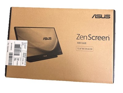 New ASUS zen screen MB166B 15.6'' W/39.6cm Portable Monitor factory sealed 