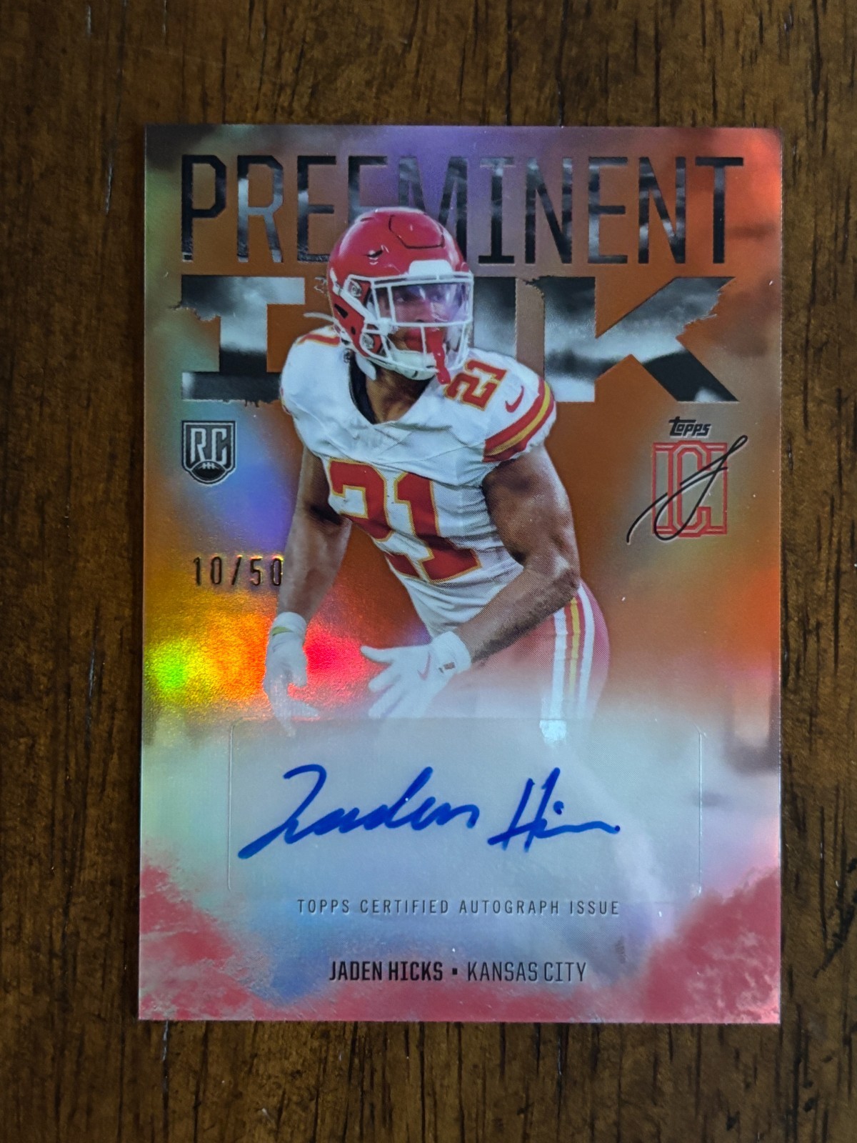 Jaden Hicks Topps Signature Class Preeminent Ink #PIJHI Orange
