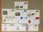 Ten Israel fdc with imperf stamps