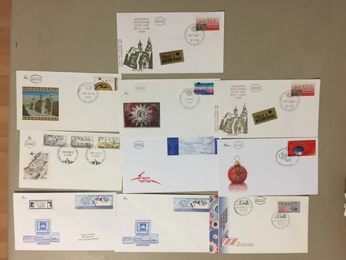 Ten Israel fdc with imperf stamps