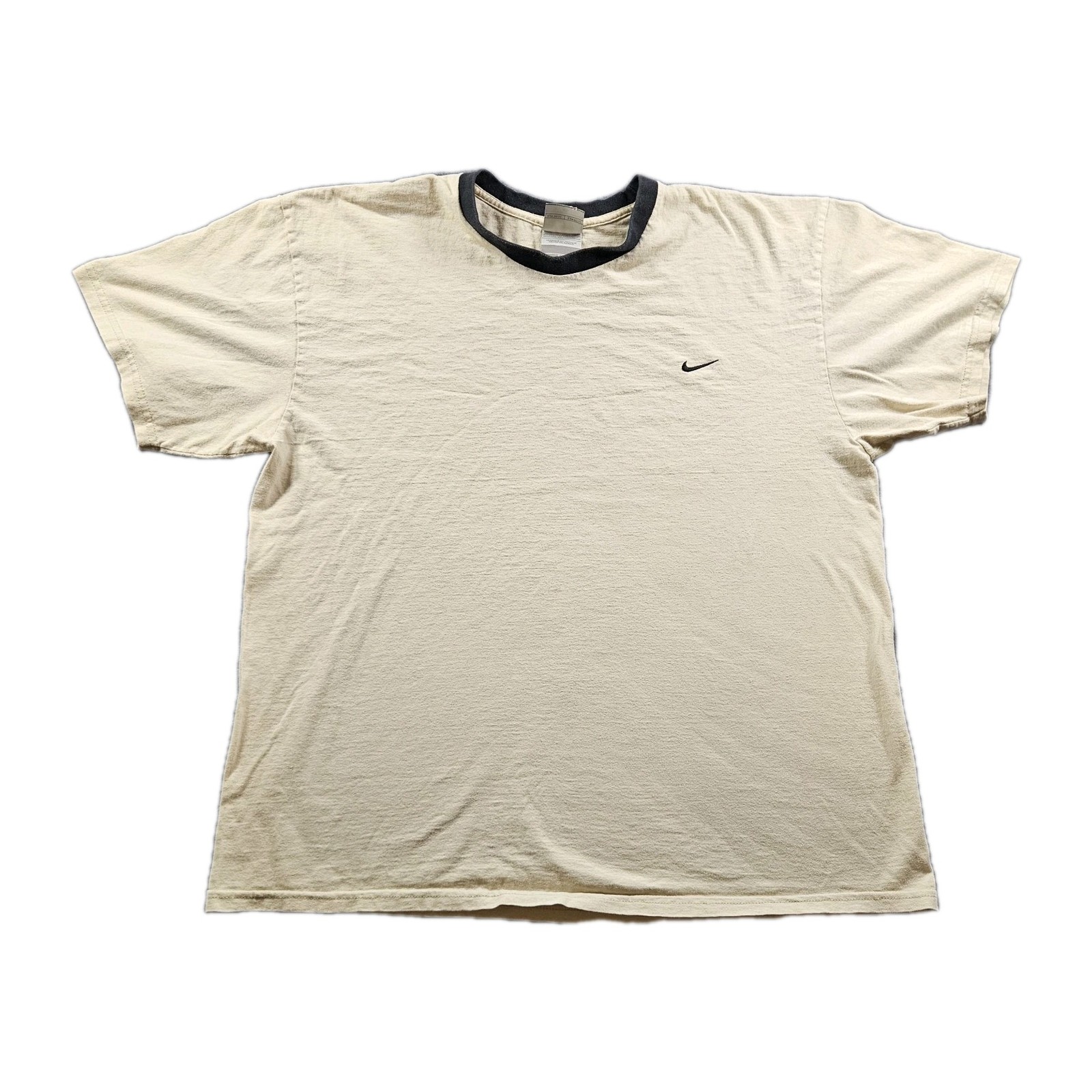 Vintage 90s Nike Embroidered Swoosh Creme T-Shirt Size XL Y2K FAST SHIPPING