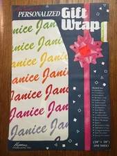 Gift Wrap Personalized “You Name It” JANICE - 1 Sheet Wrapping Paper 20” x 28”