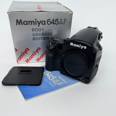 Mamiya 645AF Film Camera Body w/ 80mm f2.8, 150mm F3.5 Lenses 120/200Back Boxes
