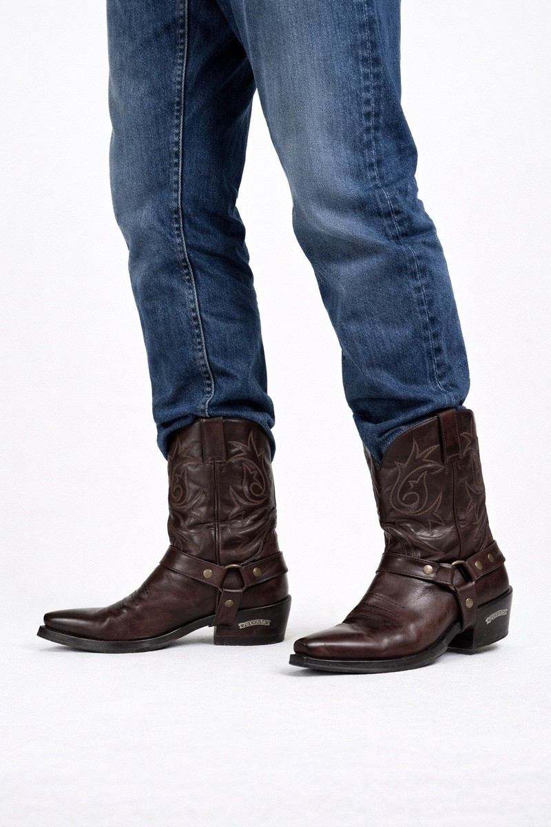 Sendra Biker Cowboy Western Leather Boots 4672 Size 41 26cm | eBay