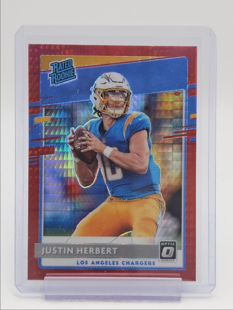JUSTIN HERBERT 2020 DONRUSS OPTIC RATED ROOKIE RED HYPER PRIZM RC Q6237
