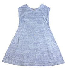Talbots T by Talbots Blue Space Dye V-Neck Activewear A-Line Dress Womens Medium