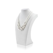 Necklace Display Bust - PU Leather Jewelry Bust Stand for 9.8"x5.7" White