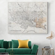 1873 Map of Baltimore Maryland – Streets, Railroads, Harbor, Parks & Buildings