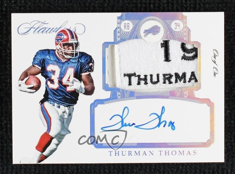 2017 Panini Flawless Patch Platinum 1/1 Thurman Thomas #PA-TT Auto HOF
