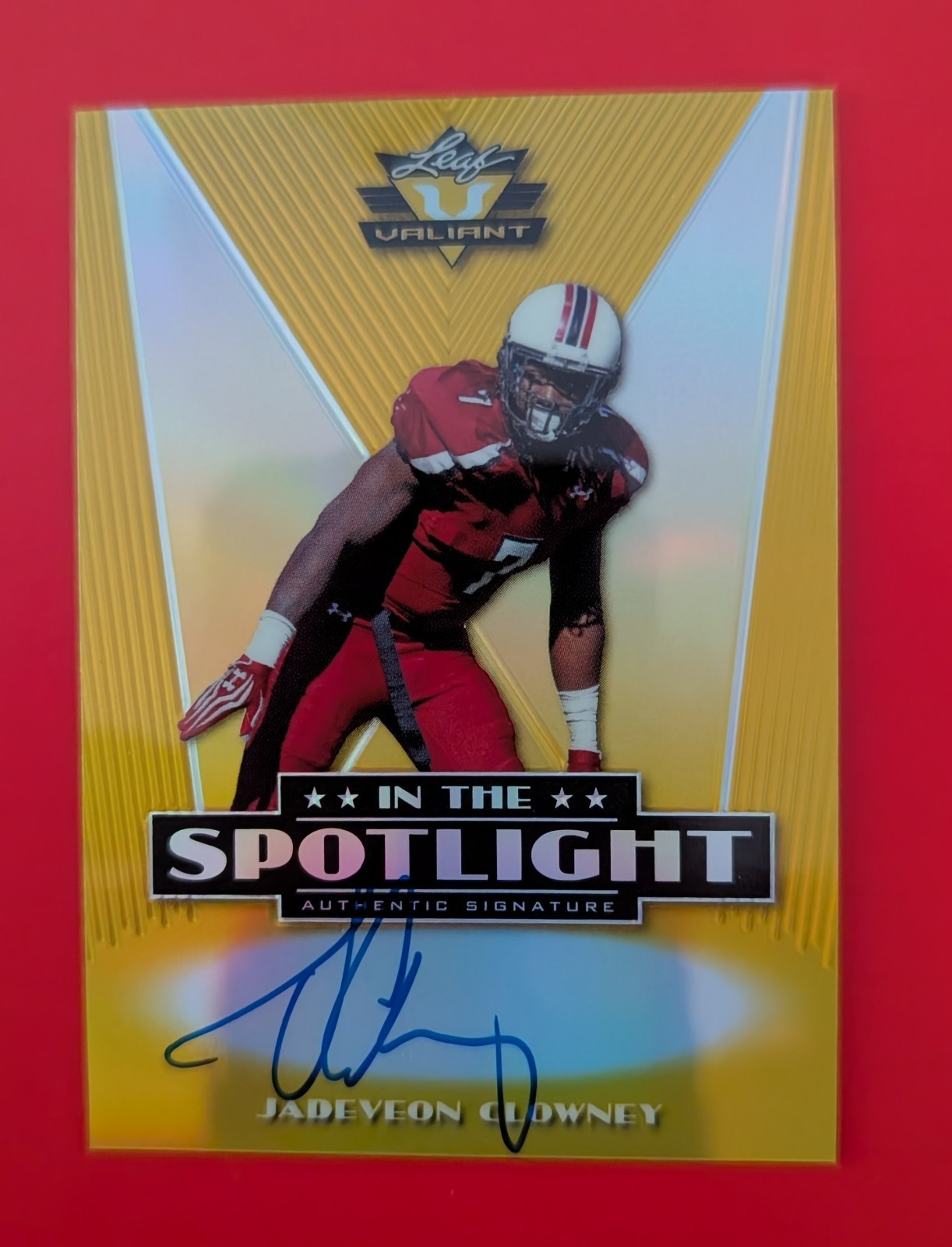 Jadeveon Clowney Leaf Valiant in the Spotlight Autographs #SJC1 Gold