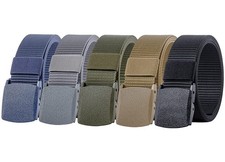 5 Pack Nylon Military Tactical Belt Webbing Canvas Outdoor Web Belt with Plas...
