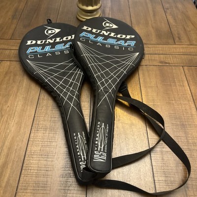 (2) Dunlop Pulsar Classic Midplus Vintage Tennis Racket With Original Case