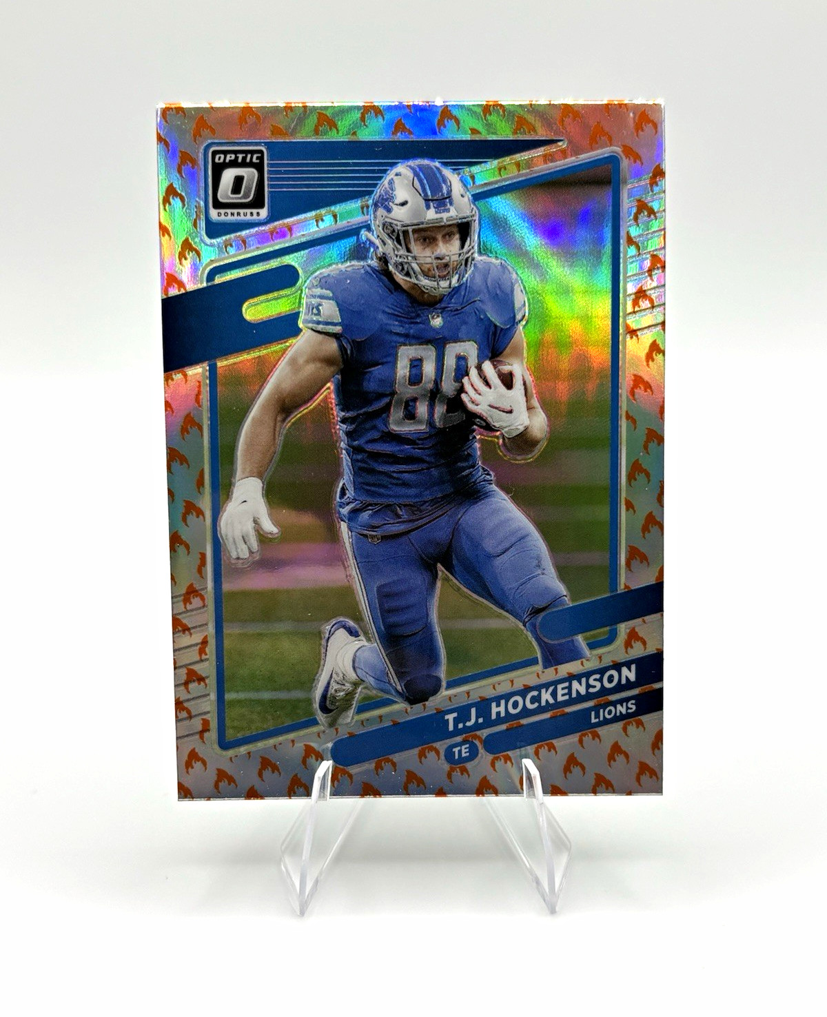 2021 Panini Donruss Optic T.J. Hockenson Prizm #83 Detroit Lions Fire Emoji
