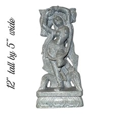 Vintage Indian Soapstone Celestial Dancer Apsara Sculpture 12&rdquo; Hand Carved