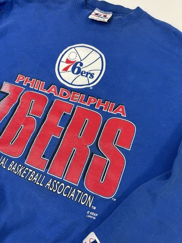 Vintage 1996 Philadelphia 76ers Sixers Logo Athletic Crewneck Sweatshirt 90s XL - Picture 5 of 15