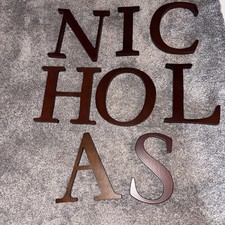 Pottery Barn Wooden Letters Espresso Nursery Wall Decor NICHOLAS MSRP 80