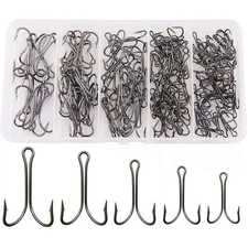 Fishing Double Hooks Set Classic High Carbon Steel Dual Frog Hooks Barb Fishing