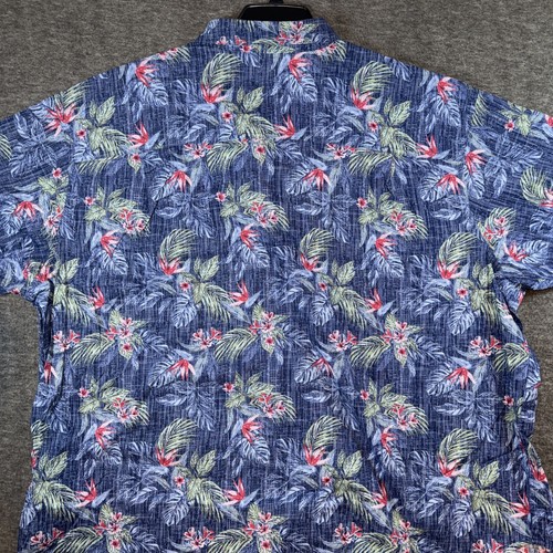 Izod Saltwater Mens Short Sleeve Button Down Floral Hawaiian Shirt Size 4XB NEW - Picture 7 of 8