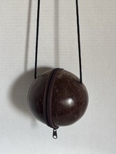 Vintage Mid Century Coconut Purse With Zipper Lining Mod Fashion Tropical Unique